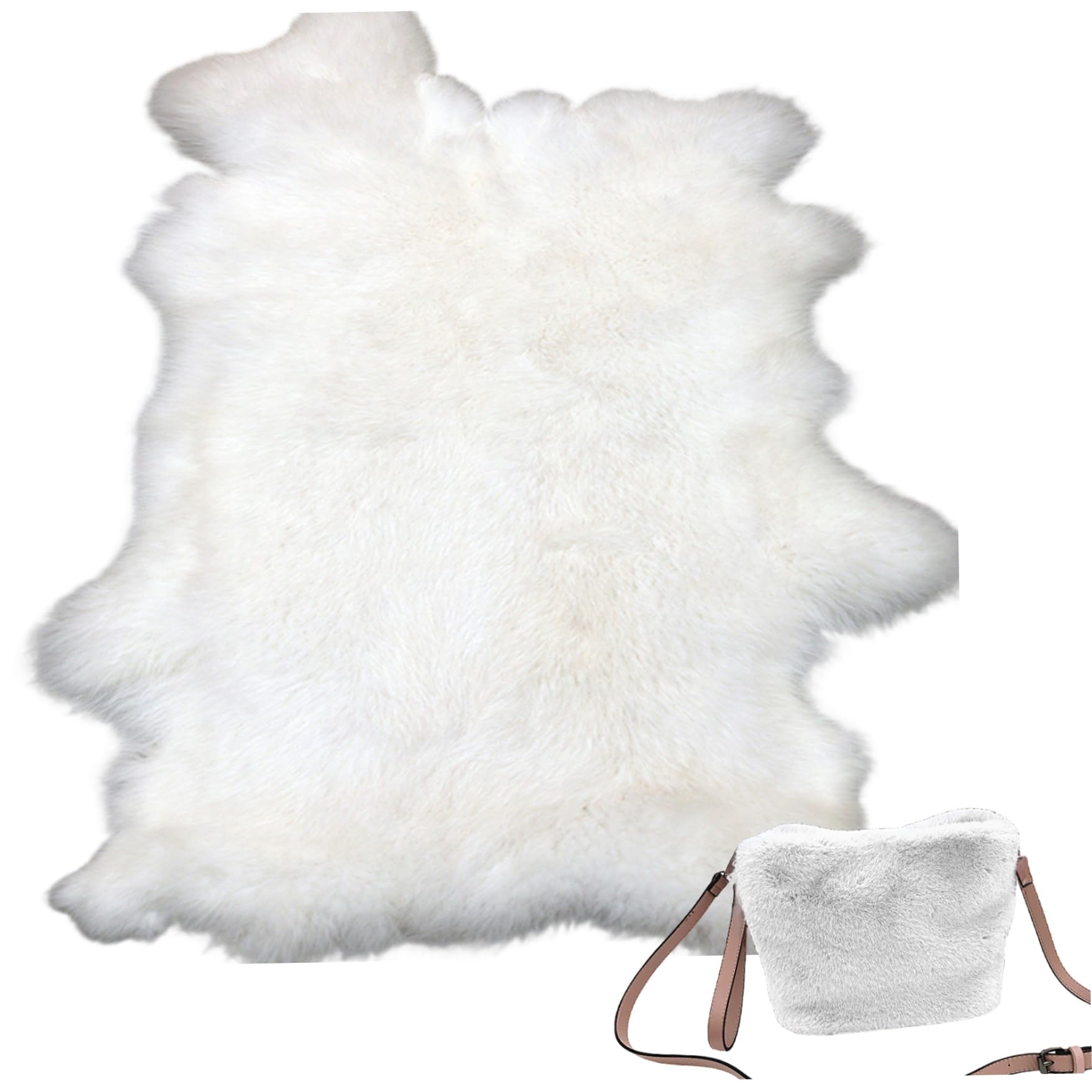 Cakeeyum White Rabbit Pelt 18X11in Animal Skin Rug With Sewing Quality Leather Rabbit Hide For Craft Parkas Hats Mittens Clothing