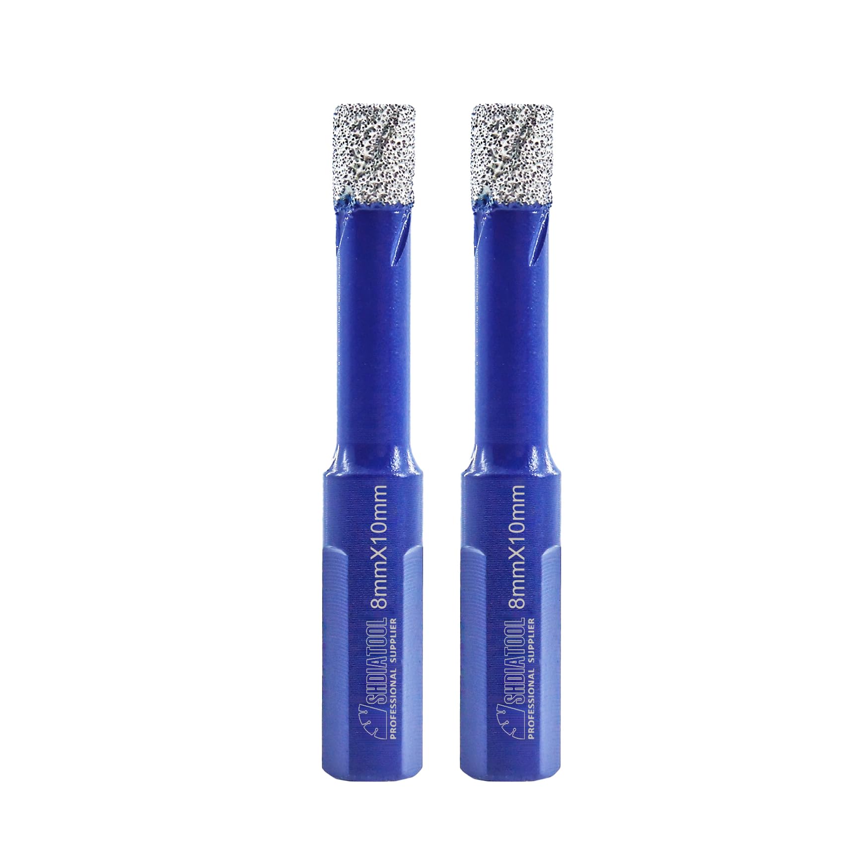 SHDIATOOL Diamond Drill Core Bits 2PC 8mm Triangle Shank Hole Saw for Porcelain Tile Marble Ceramic Granite