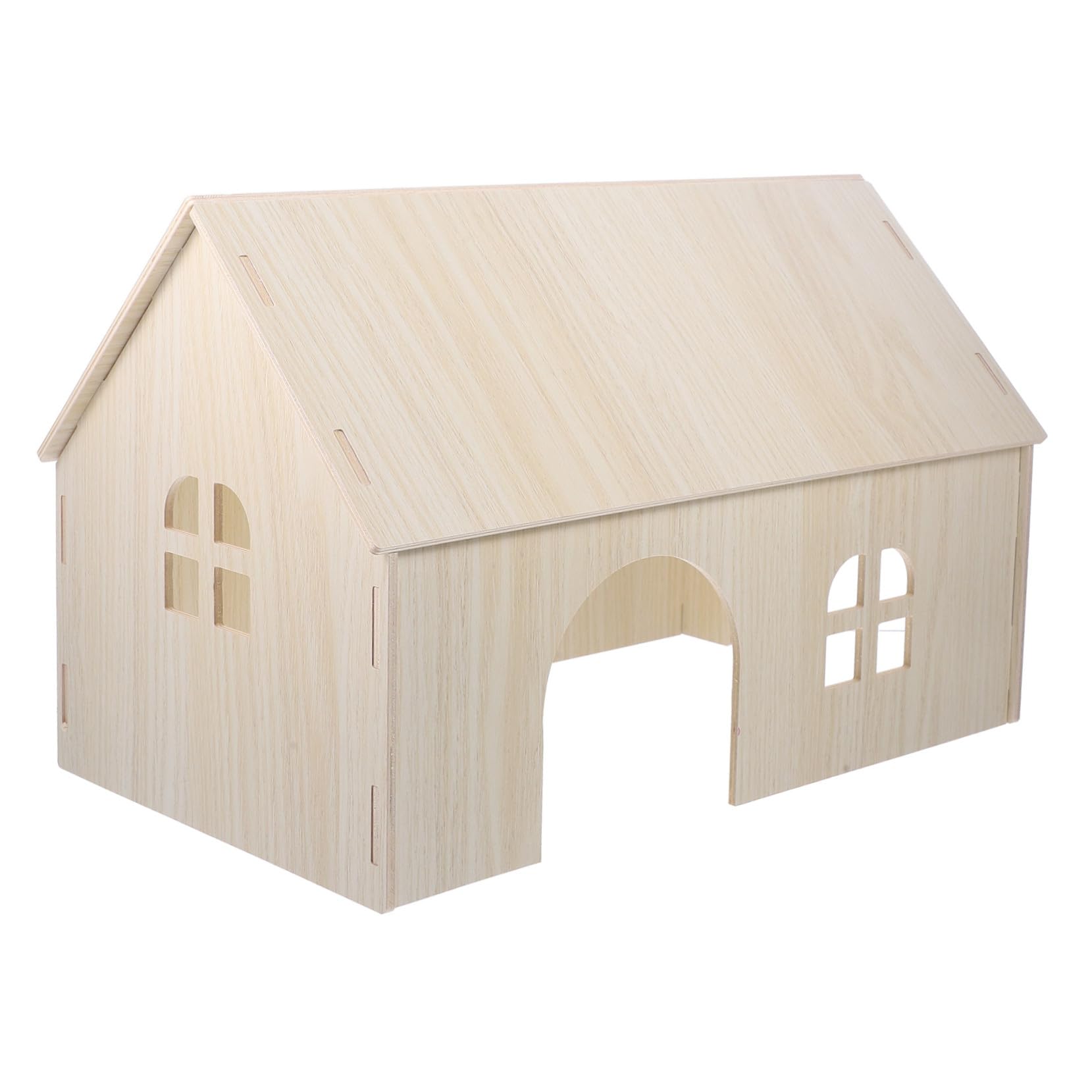 NOLITOY Meerschweinchen Holzhaus aus Naturholz Großes Tierversteck mit Klettermöglichkeiten Spielhaus für Eichhörnchen und Kleintiere Haustier Spielzubehör für Meerschweinchen und Hamster