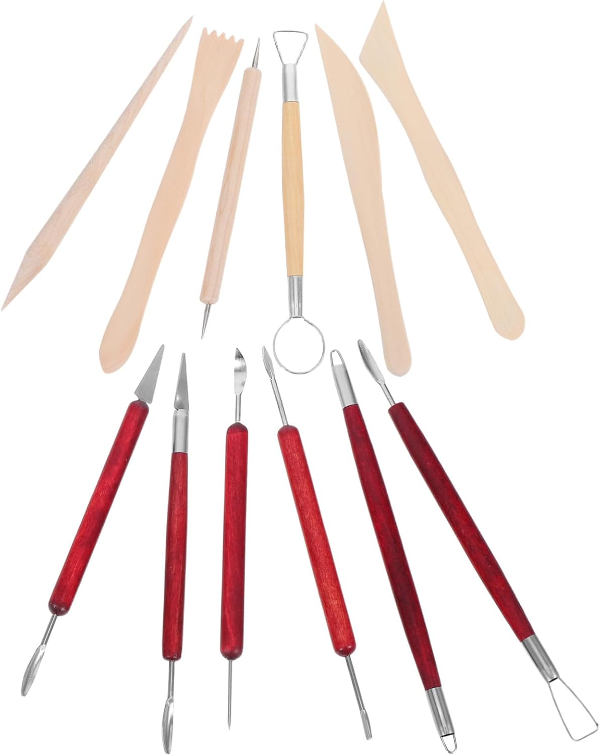DOITOOL 12pcs Clay Sculpting Tool Pottery Portable Carving and Modeling Needles with Unique Designs for Beginners and Professionals Includes Comprehensive Clay Tool Selection