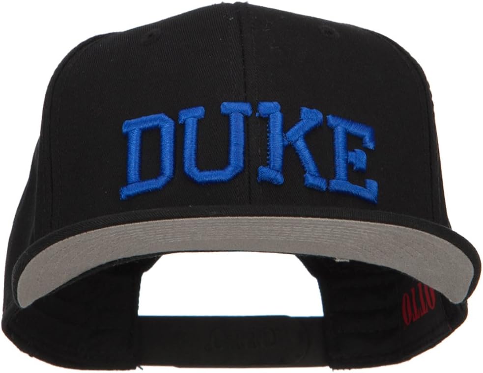 3D Duke Embroidered Flat Bill Cotton Snapback