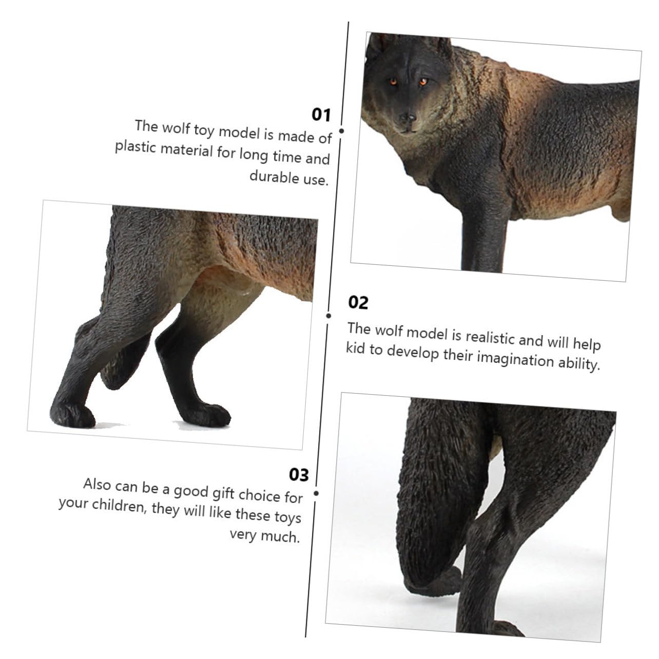 Figura de Animal Salvaje Realista 1 Pieza PVC Negro para Niños