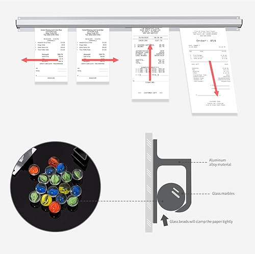 Miniatura 2 de Soporte para Tickets de Restaurante, Riel de Exhibición Deslizante para Recibos de Órdenes de 1618242830", Estante de Cheques para Cocinas