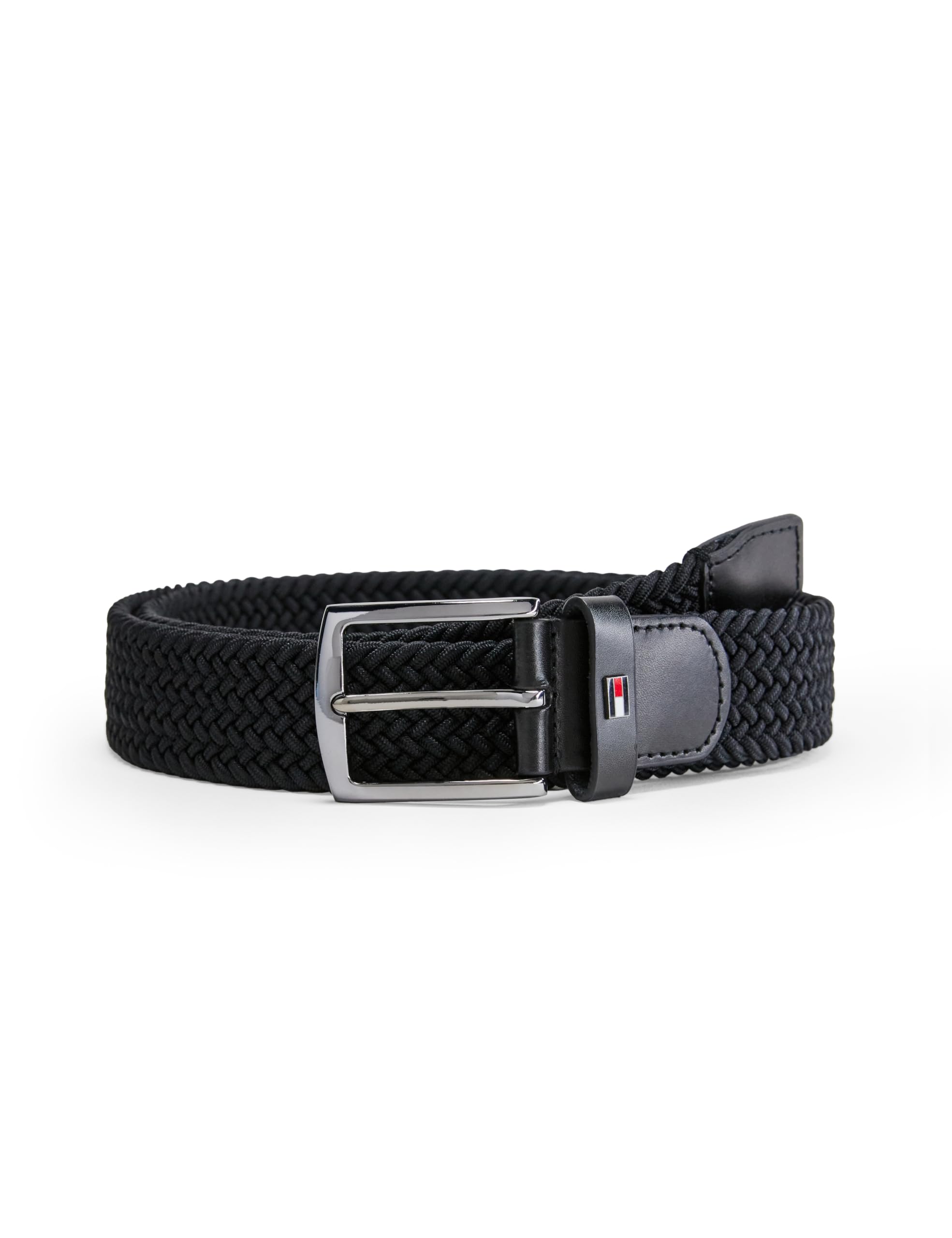 Tommy Hilfiger Men’s Elastic Woven Denton Belt, Black (Black), 35.4 inches