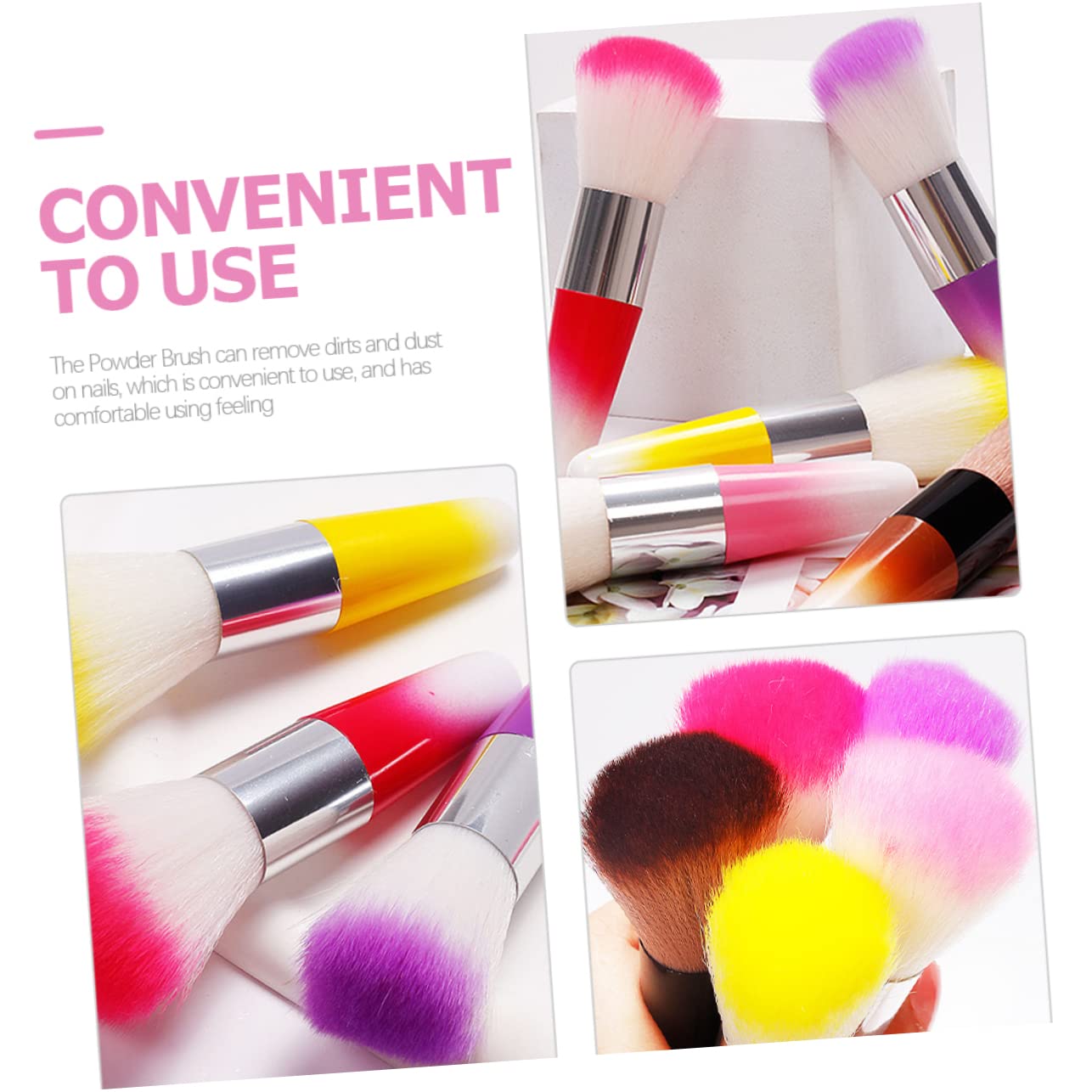 Healvian 20pièces Pinceaux De Maquillage Ergonomiques Pour Brosse De Nettoyage Manucure Poudre Set De Beauté