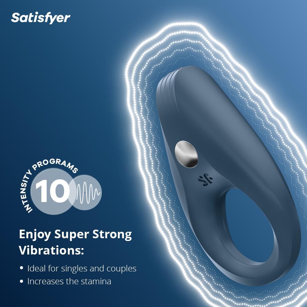 Satisfyer Rocket Cock-Ring | Anillo de Pene Vibrador Silicona con 10 Modos | Juguetes Sexuales para Hombres y Parejas | Intenso Efecto de estasis sanguínea para Erecciones más Largas y más Placer