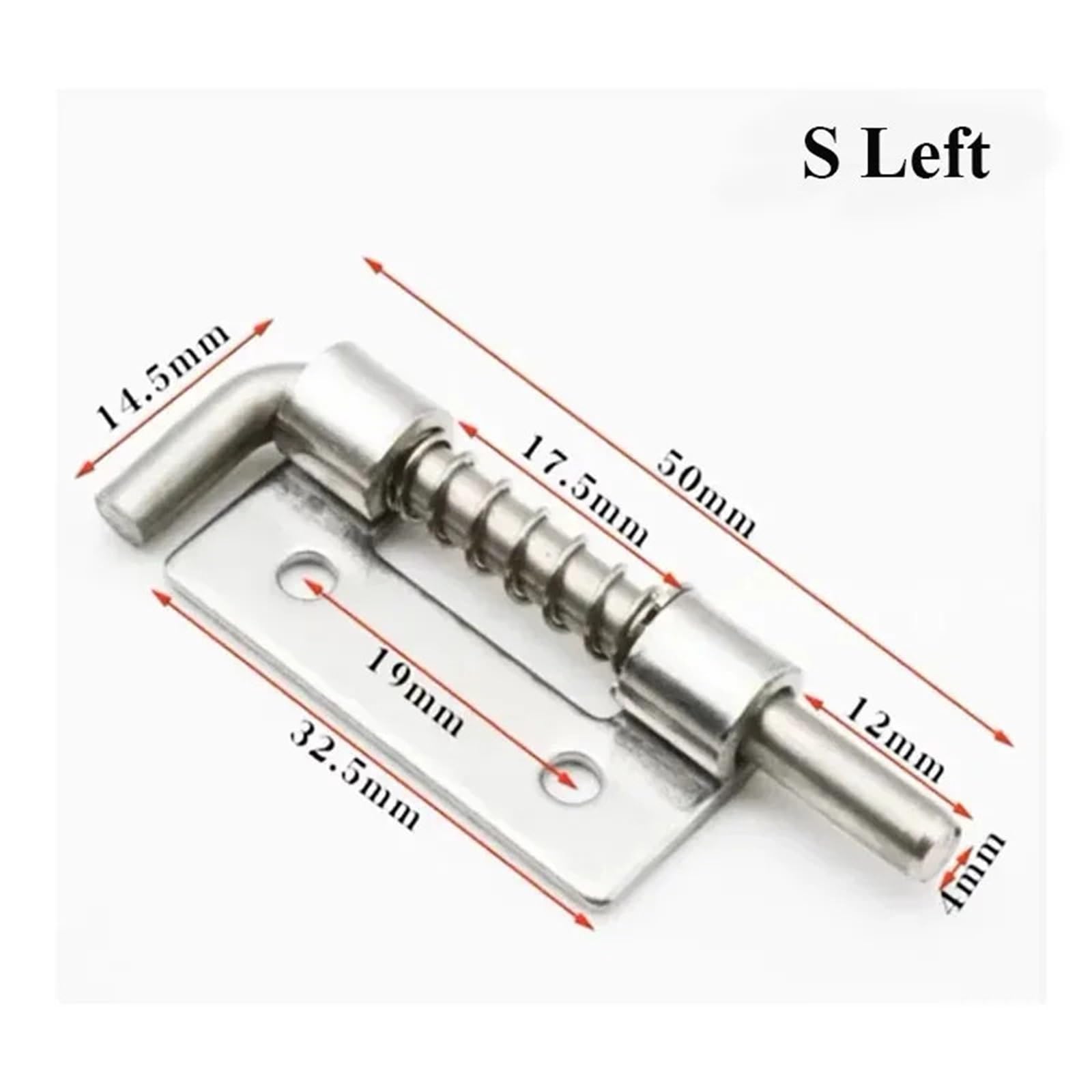 10 pezzi di chiavistelli a barilotto in acciaio inossidabile, chiusura a molla scorrevole for porta, cassetto dell'armadio, fienile, casa Per Porta(S Left)