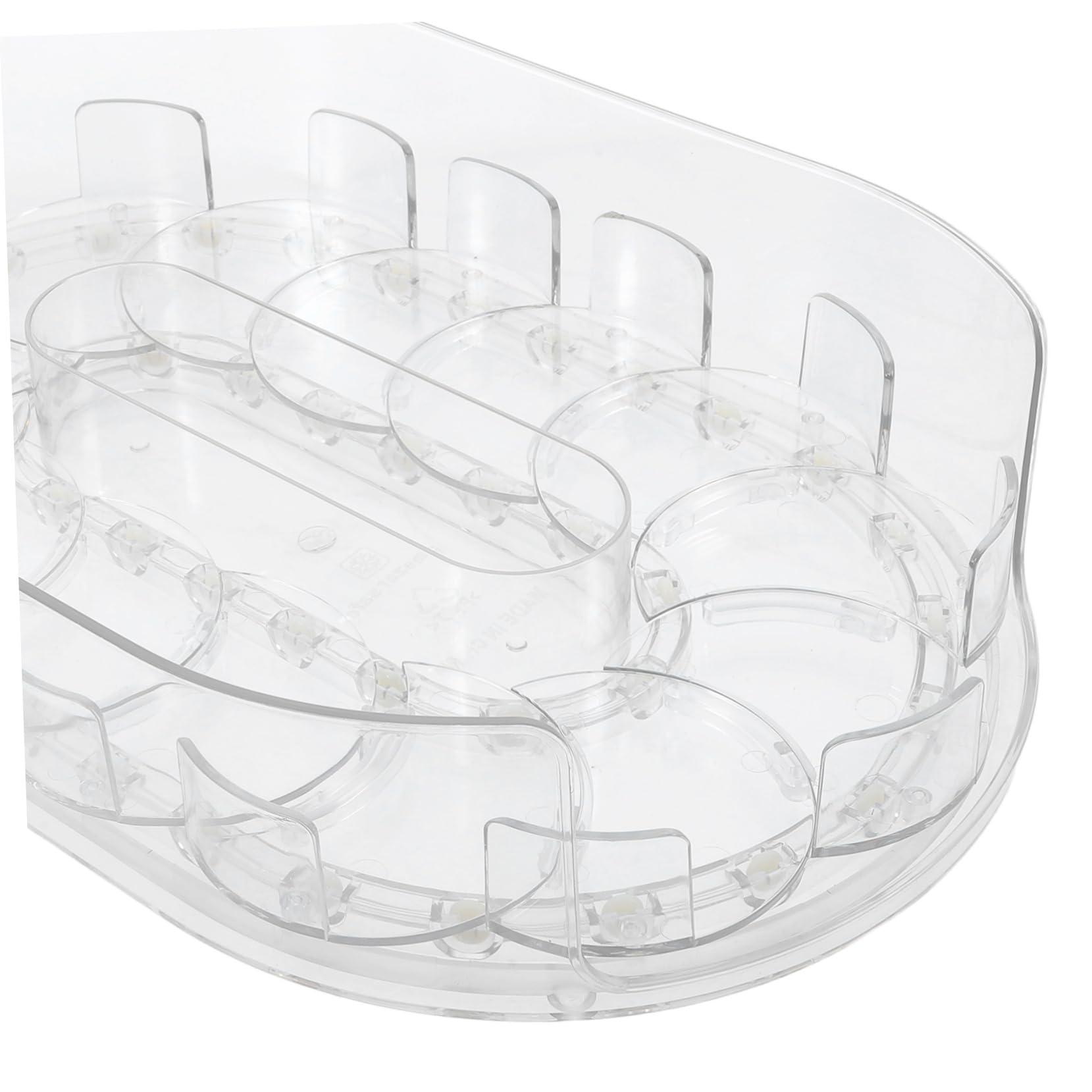 Bandeja Giratoria del Refrigerador de Plástico para Especias y Cosméticos | 360° de Giro, Uso en Cocina y Gabinete, Material Plástico Resistente y Fácil de Limpiar