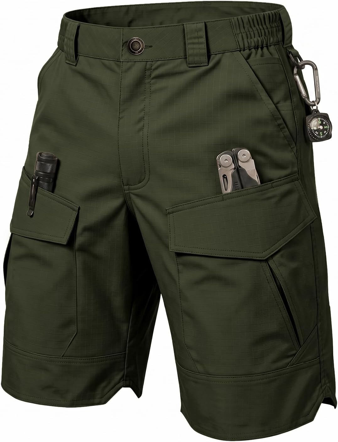 Men's Hiking Cargo Shorts Tactical Waterproof Outdoor Shorts Lightweight Casual Work Shorts Multi Pockets (No Belt)
