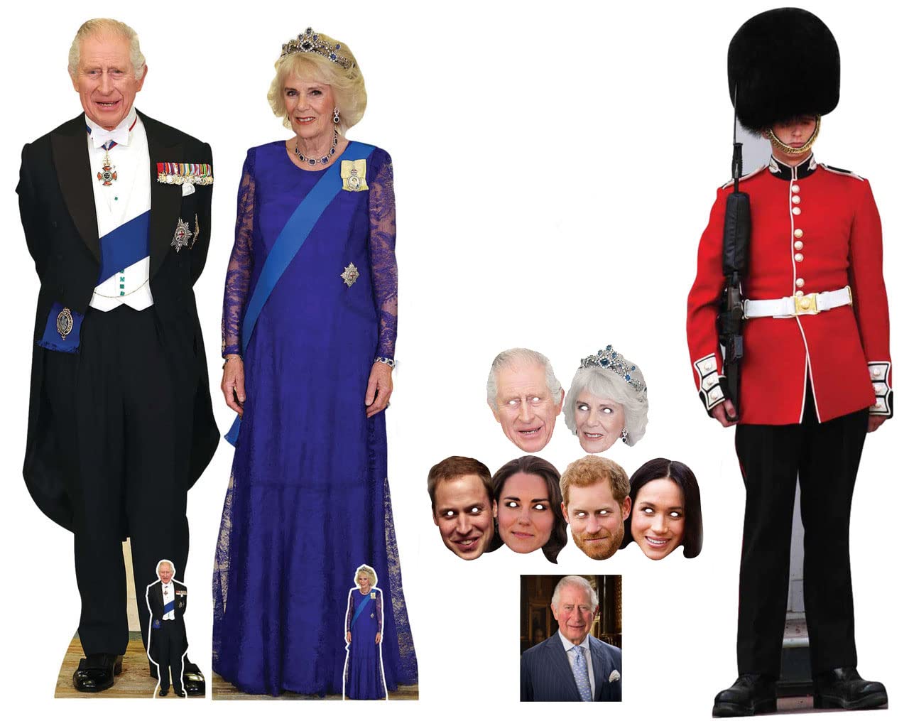 King Charles III Coronation Gold Package Includes 3 Lifesize Cardboard Cutouts