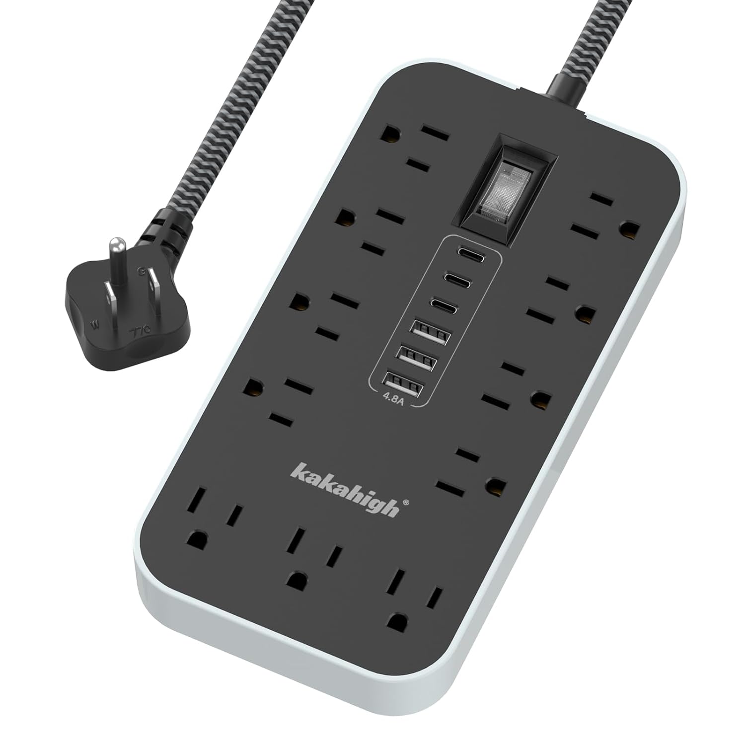 10FT Extension Cord with USB Ports- Power Strip with USB 1625W Multi Outlet with 11 AC Outlet 6