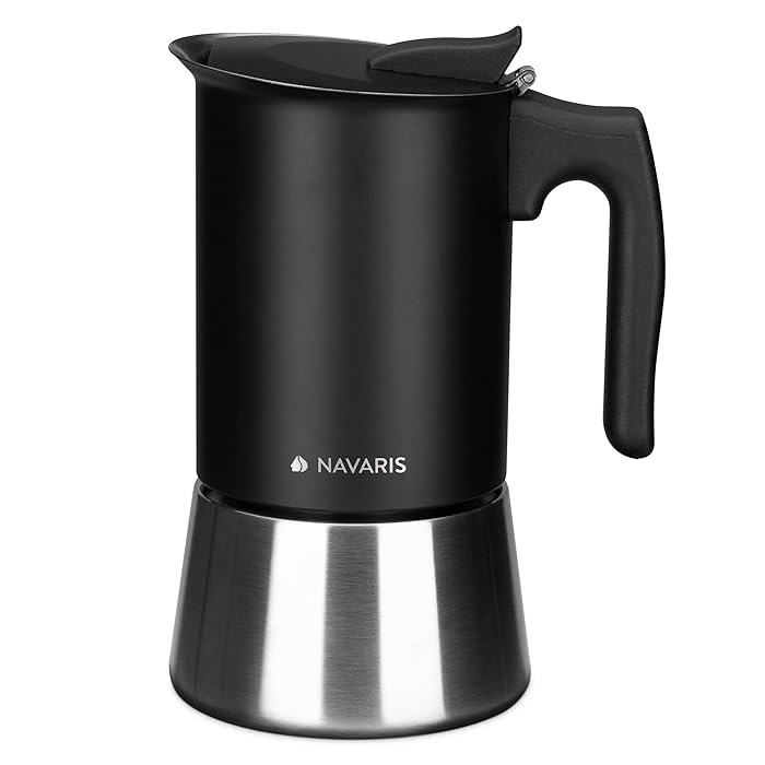 Buy Navaris Moka Coffee Pot Percolator Espresso Maker for Stovetops Induction Gas Electric