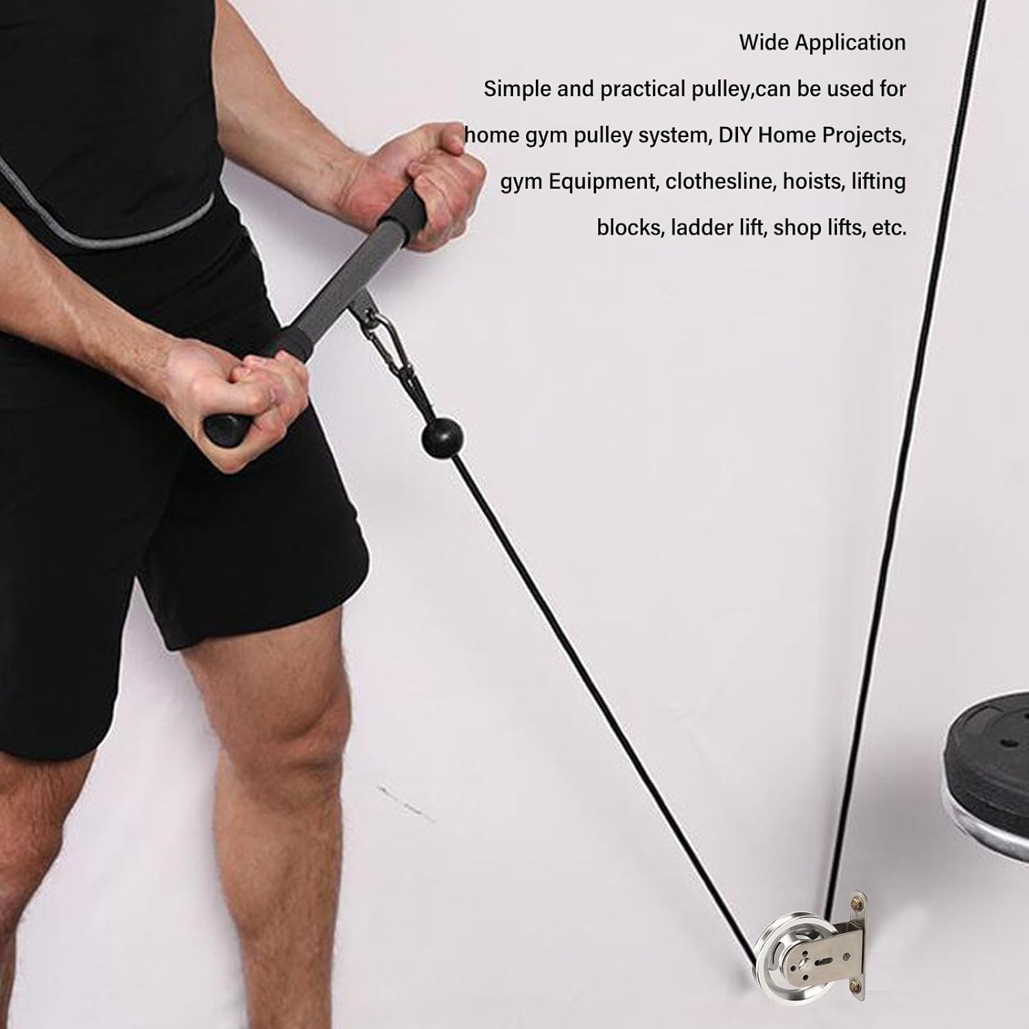 XHTLLO ジムプーリーブロック、壁取り付け固定プーリーホイール 360度回転 LATプーリーシステム用、サイレントベアリング