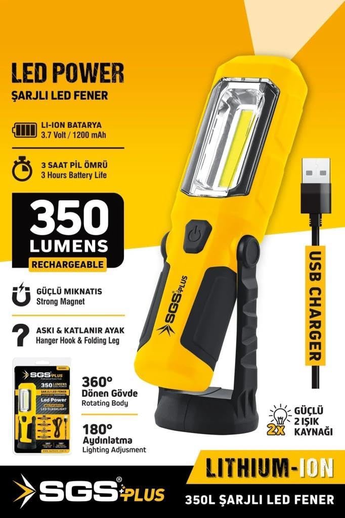 SGS 5054 Şarj Edilebilir Led Fener 350 Lümen