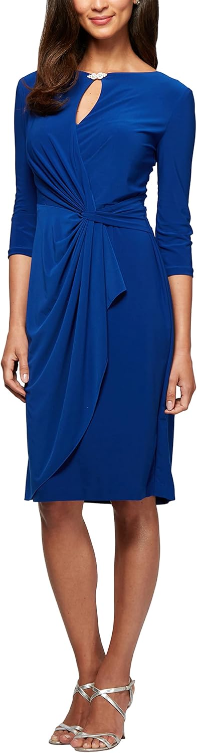 Alex Evenings Womens Dress with Keyhole Cutout (Petite and Regular)