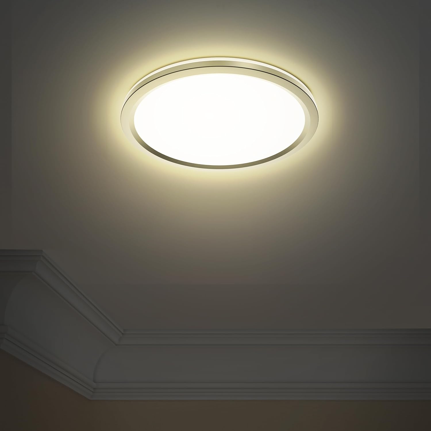 Feit Electric 11" Round LED Flat Panel Light, Adjustable White 5 Color Temperatures, Night Light Mode, Dimmable, Slim Profile with Interchangeable Magnetic Frames, FP11RT/5CCT/NL/WH