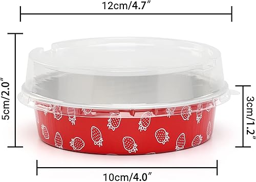Vista 101 de Beasea Latas desechables para tartas de 4 pulgadas, paquete de 50 mini sartenes con tapas, molde de aluminio dorado de 8 onzas, moldes para tartas