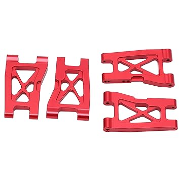 Front Suspension Arm, High Hardness Metal Front Rear Suspension Arm Aluminum Alloy Lightweight Wear Resistant Upgrade Parts for Latrax Teton 1/18 RC Car(red)