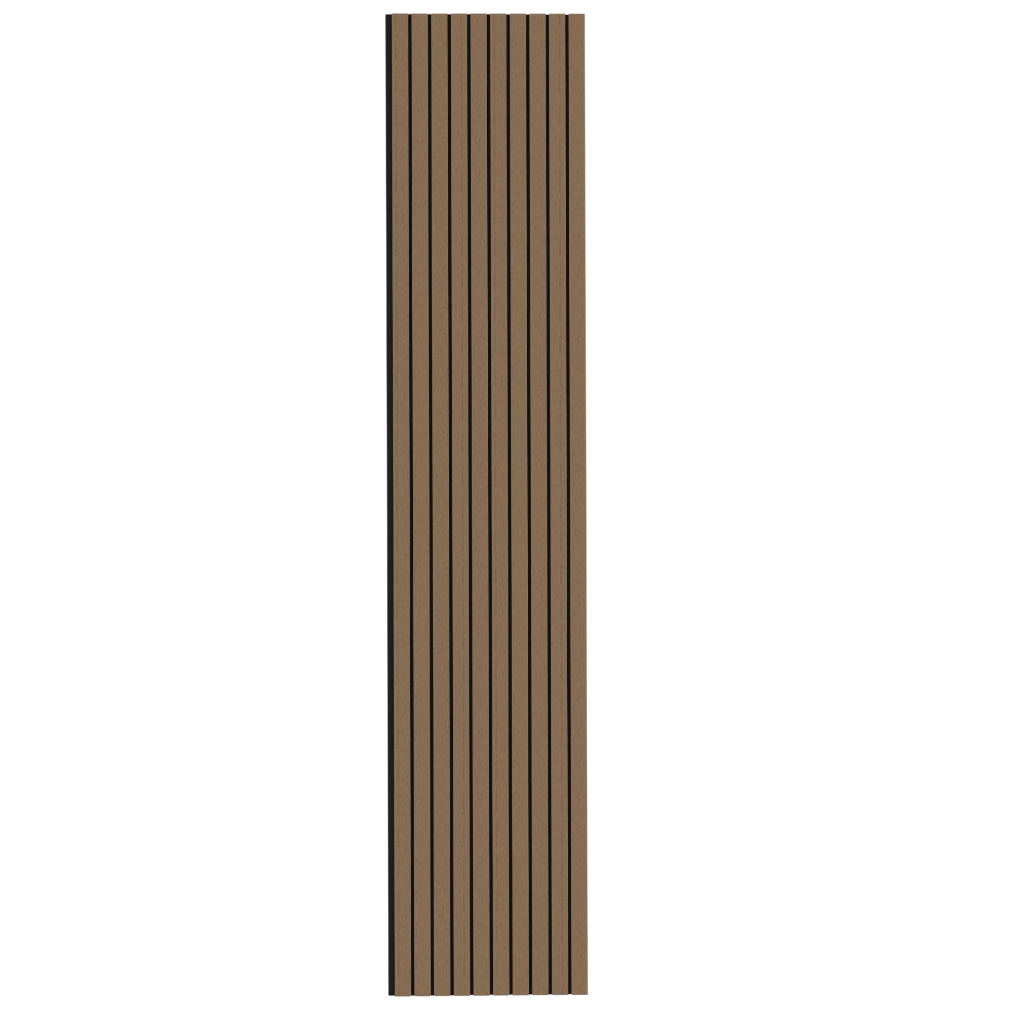 Tuda Grass Direct Luxury Acoustic Wall Series 2 Wide Slatted 3D Wood Veneer Panels - 240cm x 60cm - Smoked Oak