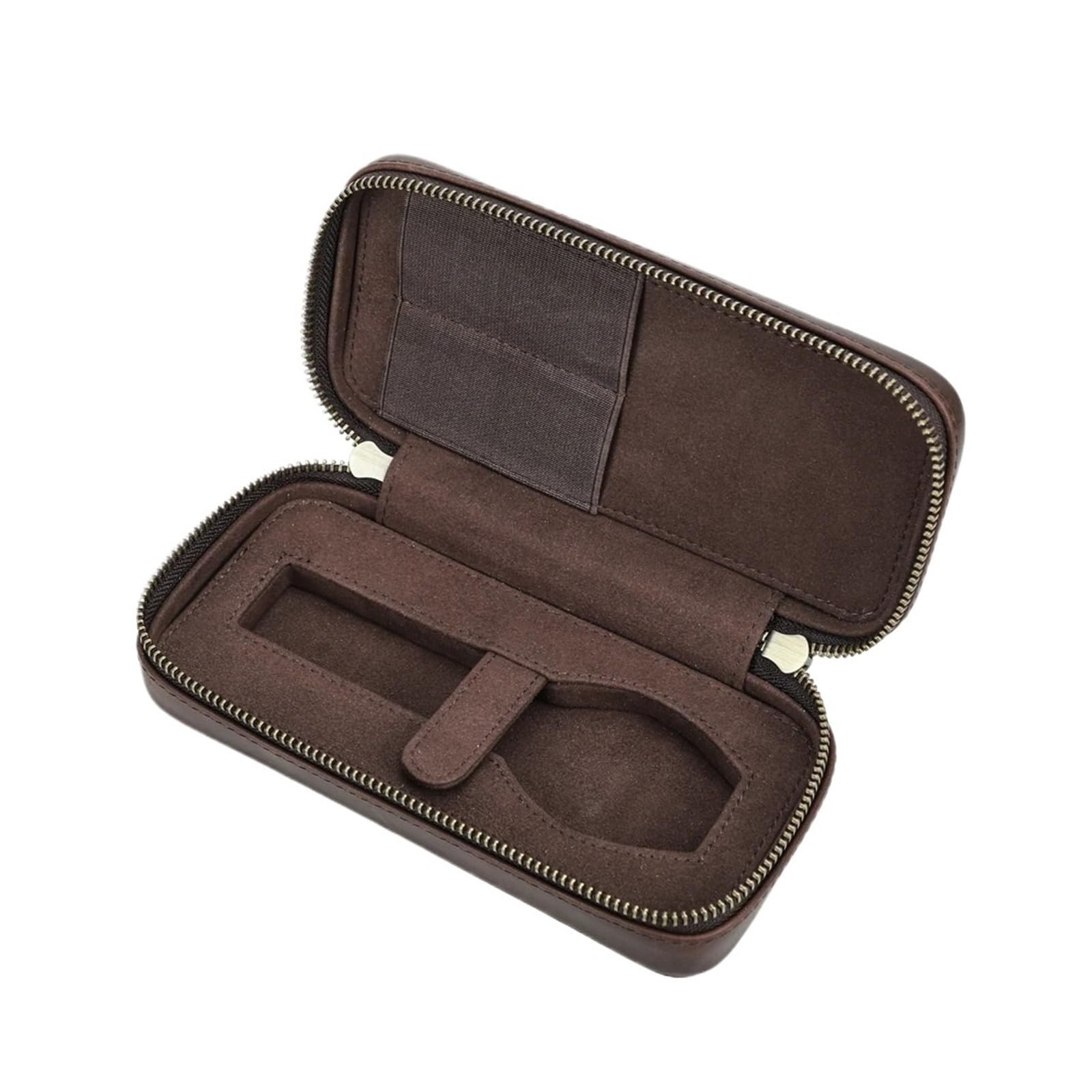 1 Stück Retro-Leder-Uhrengehäuse mit 2 Riemenschlitzen | Bewahren Sie Uhr und Armbänder for Reisen und die tägliche Aufbewahrung auf.