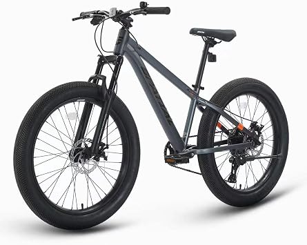 SPATIAL Fat Tire Mountain Bike for Adults & Teens, 24/27.5 Inch MTB with 3.0-Inch Wide Fat Tires, Lightweight Aluminum Frame, Lockout Suspension Fork, Dual Mechanical Disc Brakes, 8/9 Speed Drivetrain