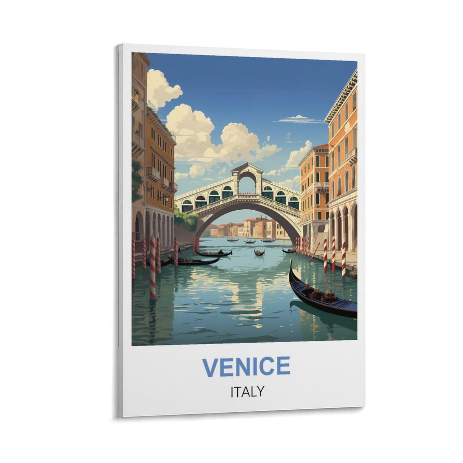 WGMDOEE Venice Italy Vintage Travel Poster 16x24inch(40x60cm) Canvas Poster Living Room Wall Art Home Decor