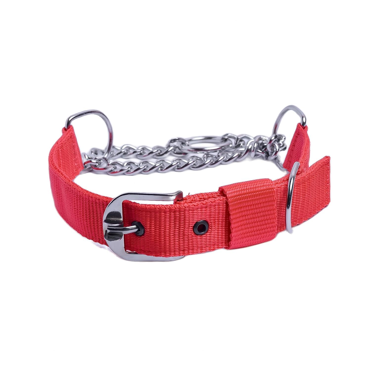 PSK PET MART Dog Choke Collar Nylon Half Chain Collar Half Choker Stainless Steel Adjustavle Dogs Collars (RED, Medium 1 INCH) (B09WQYZ9KH) Amazon Price History, Amazon Price Tracker