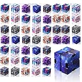 Chivao 48 Pcs Cube Sensory Toy Infinite Cube Fidget Toy Stress Relieving Handheld Infinite Flipping Hand Desk Gift Portable Blocks for Teen Adult Anxiety Stress Relief Sensory(Starry Sky Style)