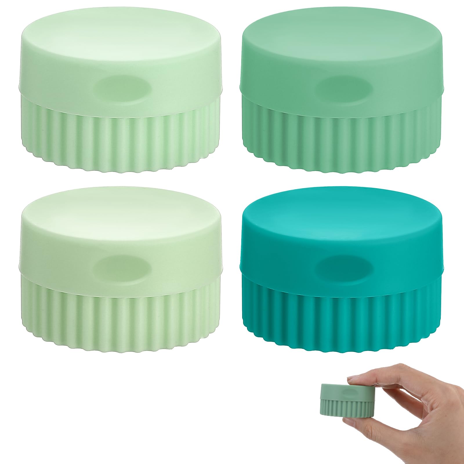 Lot de 4 boîtes cosmétiques rechargeables - 20 ml - En silicone - Pour articles de toilette - Anti-fuite - Avec couvercle - Pour le corps, la crème pour les mains, la lotion, les cosmétiques