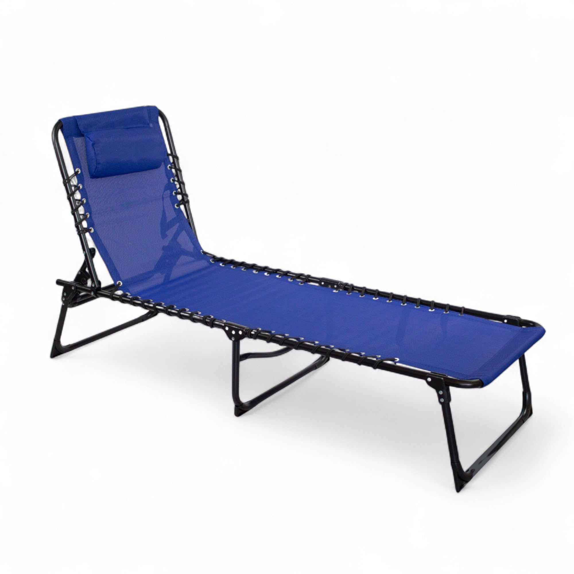 Pincho Tumbona Reclinable Plegable Tumbona Playa, Recliner Chair, Tumbonas Jardin Exterior + Tejido Transpirable, Beach Chair + Cojín Acolchado – Metal Resistente, Asa Transporte, Azul