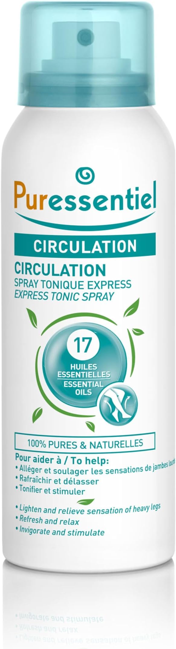Circulation Spray with 17 Essential Oils, 100 ml - Cooling Spray for Heavy Legs Relief in just 15 Minutes - Ideal for Swollen Ankles, Swollen feet - Suitable from 7 Years+