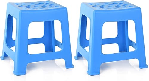 Miniatura 30 de Mintra Home - Taburetes de plástico ligeros, paquete de 2 (18 pulgadas de altura, rojo) Rojo -,Negro -,Marrón,Coral,Azul