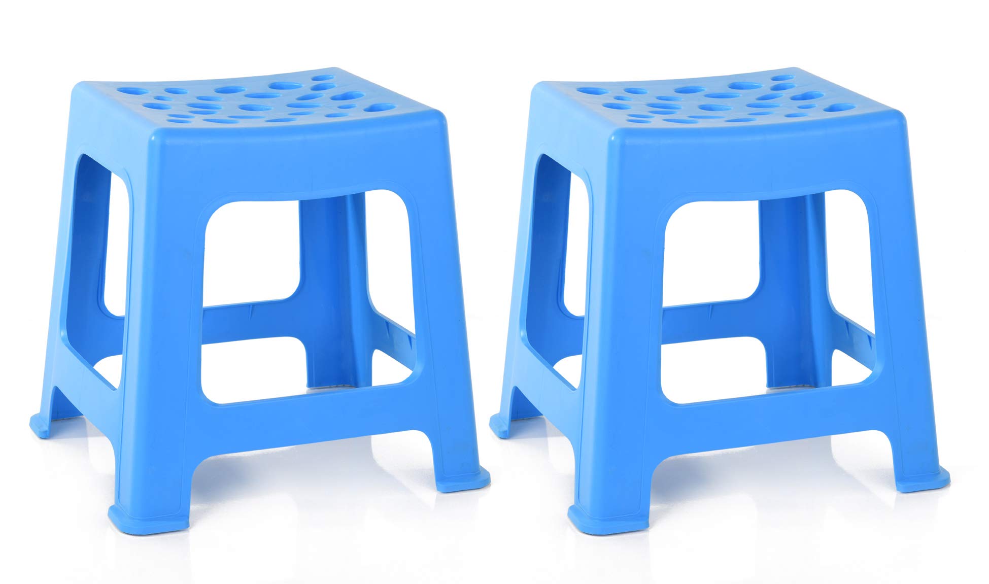 Mintra Light Duty Plastic Stools, 2-Pack Stackable, 12.5” Small Stool for Schools, Classrooms, Daycare, Bathroom, Kitchen, Portable, Lightweight,