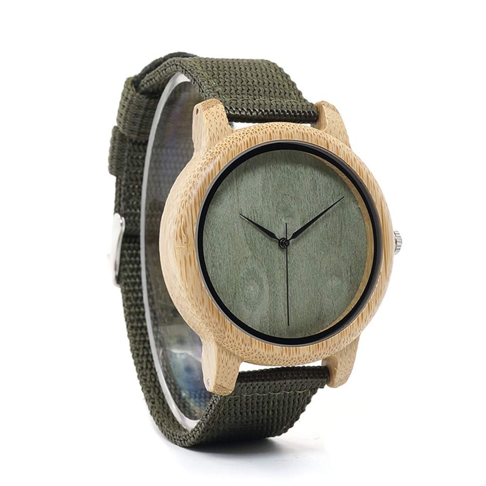 FENKOO Wooden Watches Bamboo woven strap watch quartz watch Japan movement unisex