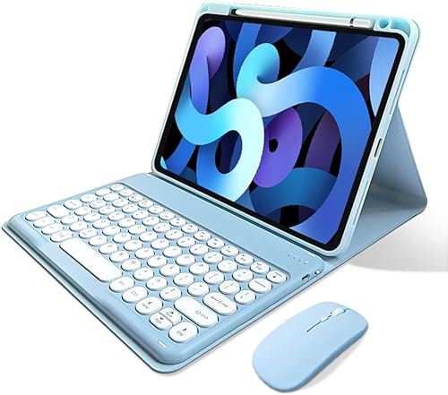 Vista 27 de Funda de teclado para iPad de 11ª generación (A16, 2025) de 11 pulgadas, iPad de 10ª generación 2022 de 10.9 pulgadas, funda con bonitas teclas