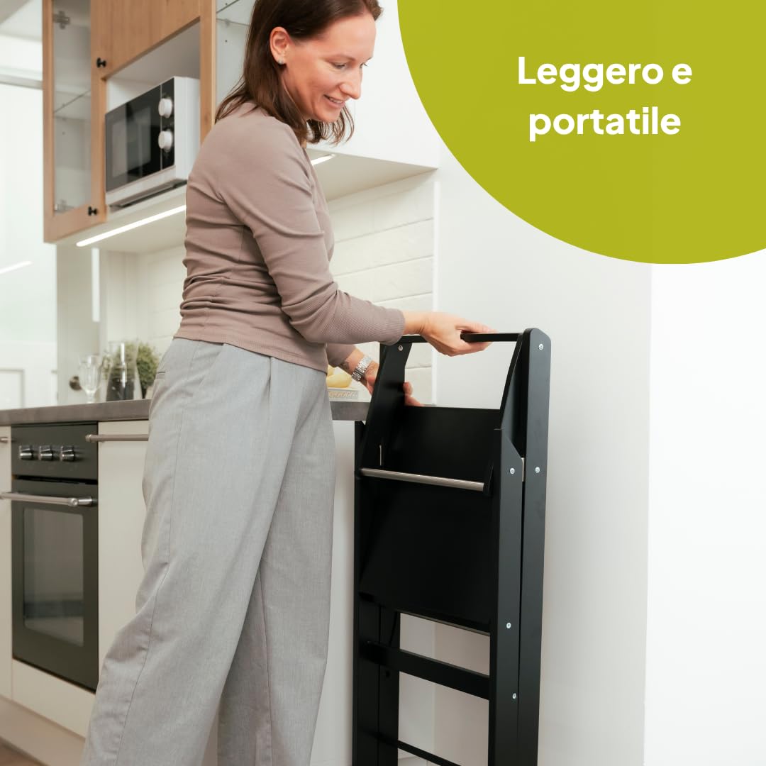 Ette Tete Torre di apprendimento pieghevole con altezza regolabile STEP'n'FOLD (grigio)