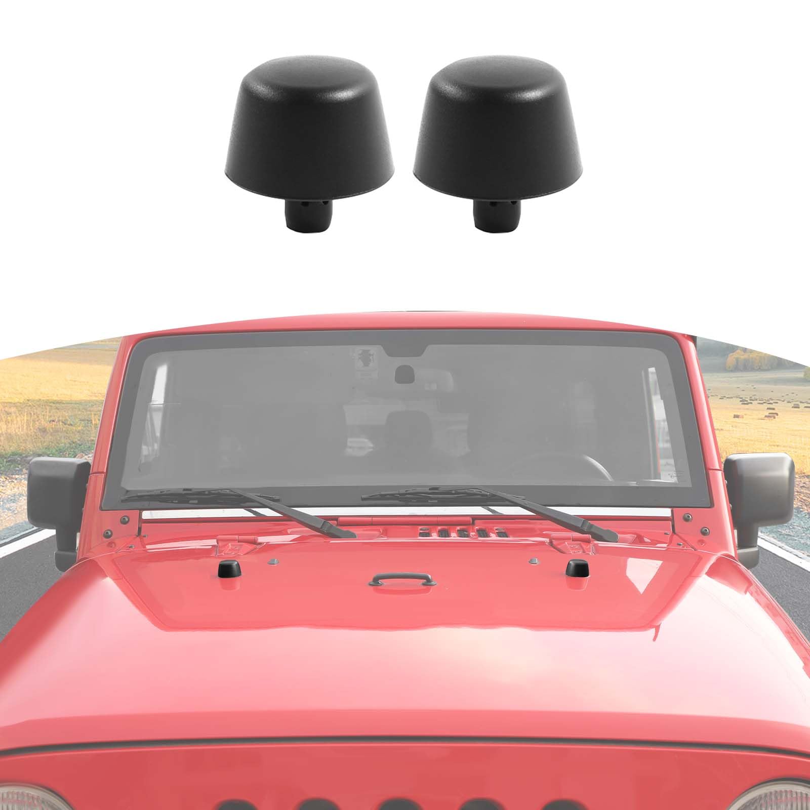 RT-TCZ for Wrangler JK Hood Rubber Bumper for Jeep Wrangler JK JKU 2007-2017 Black Original Accessories 2pcs