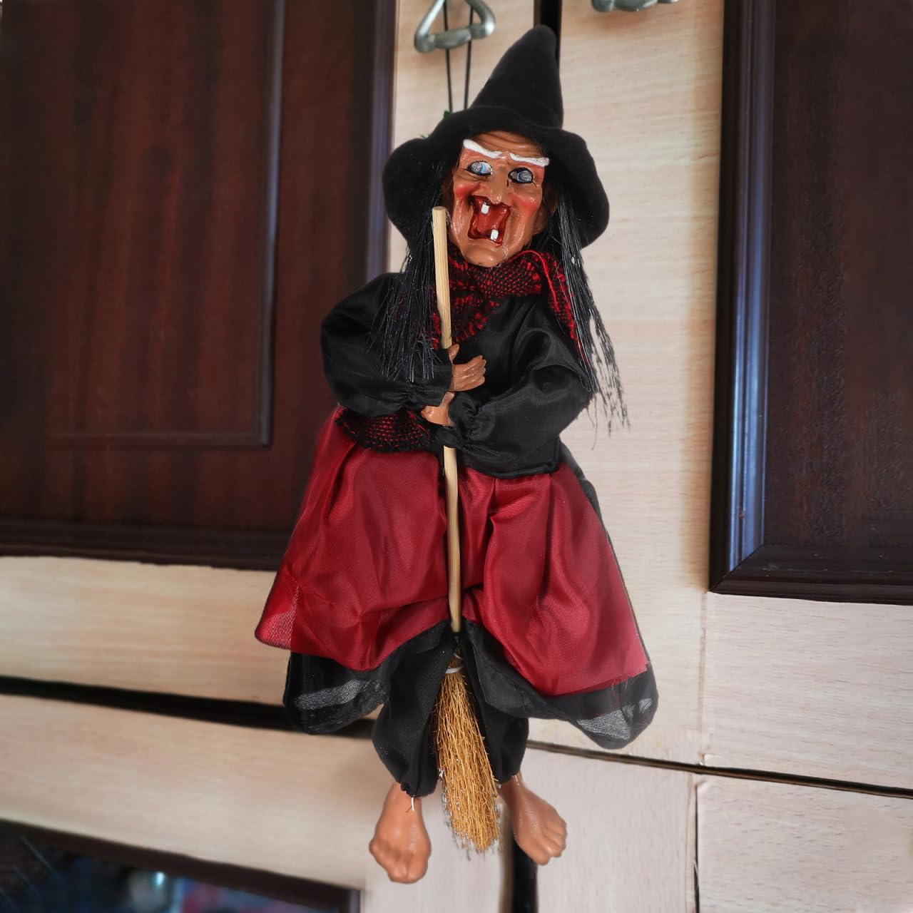 Hexenpuppe Für Halloween-Deko - Hängbare Zauberer-Figur Aus Seidentuch Für Haus & Garten
