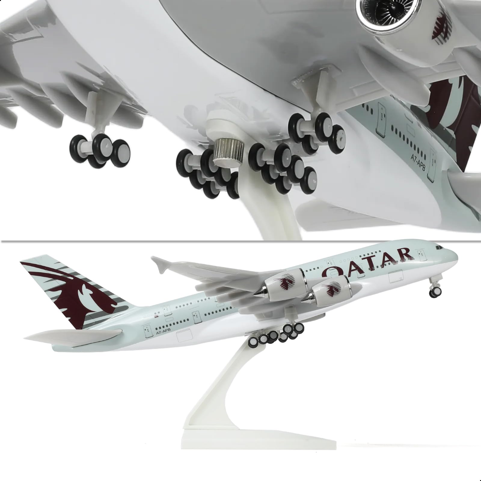 Amazon | QIYUMOKE 1/240 A380 カタール航空 飛行機模型キット（全長