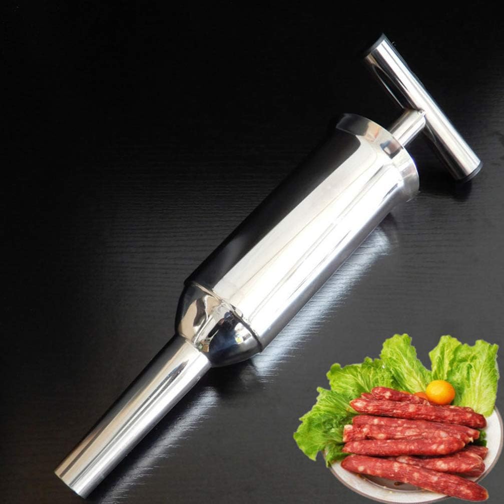 Hemoton Stainless Steel Sausage Stuffer Tool 11 Inch Meat Filler Funnel for Home Kitchen Sausage Making