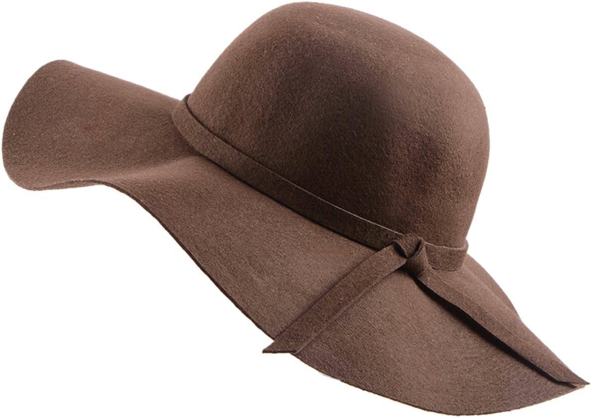 Urban GoCoVintage Foldable Wide Brim Felt Bowler Fedora Floopy Wool Hat