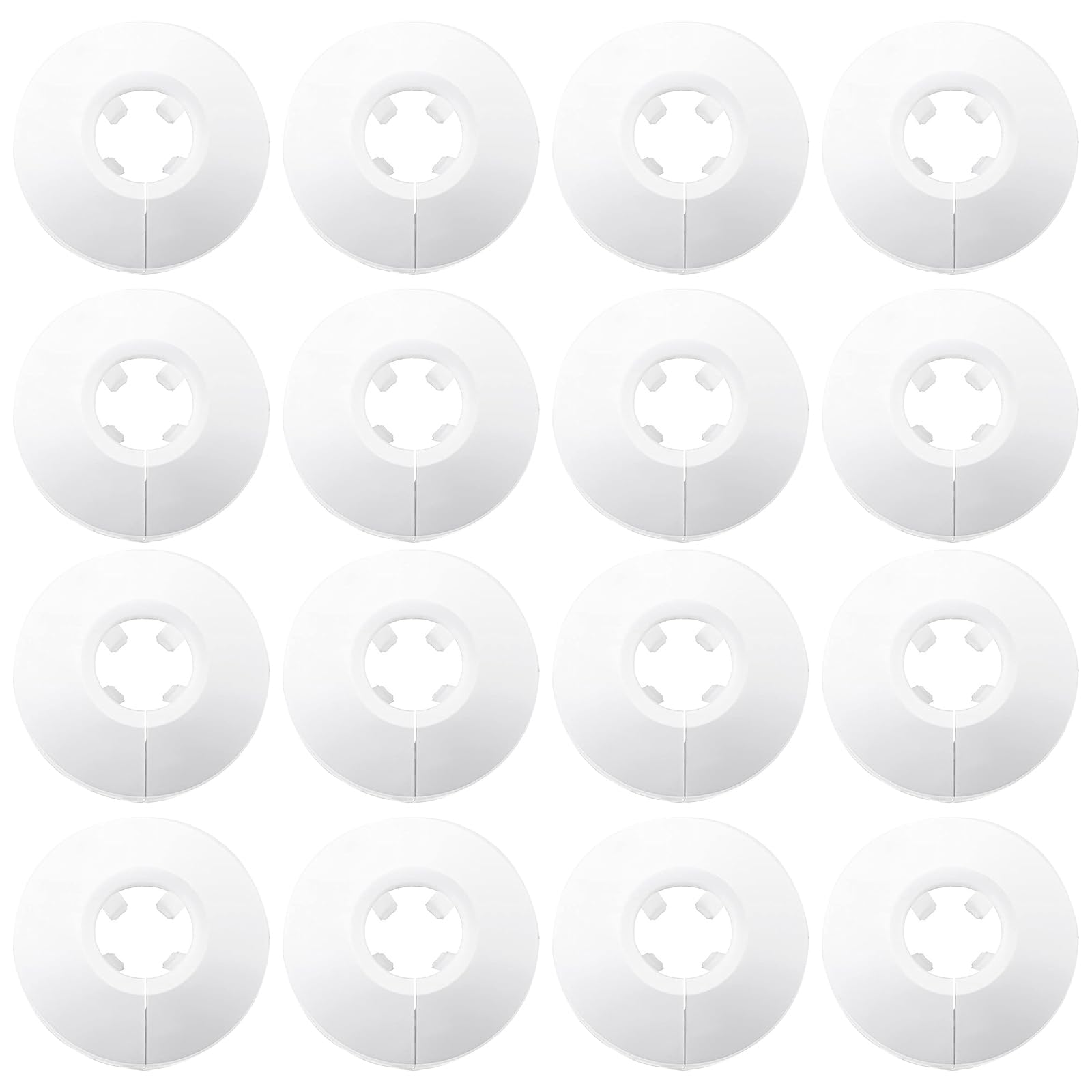 Wolmik White Pipe Decoration Cover - 16 Pcs Plastic Radiator Collar, Fit For 14-16 Mm Diameter Pipes