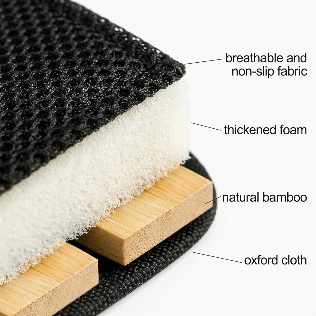 Foot Hammock for Airplane, Travel Leg Support with Bamboo Bar by Nmajnvo | Stainless steel hooks for desk use, adjustable height up to 27.5in, 200lb capacity, compact carry-on, long flight leg support