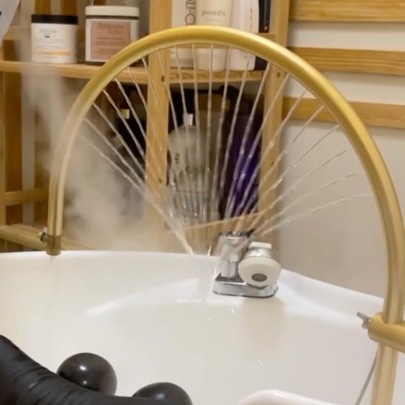 Fregadero de champú con equipo de circulación de agua constante para lavado de cabello continuo