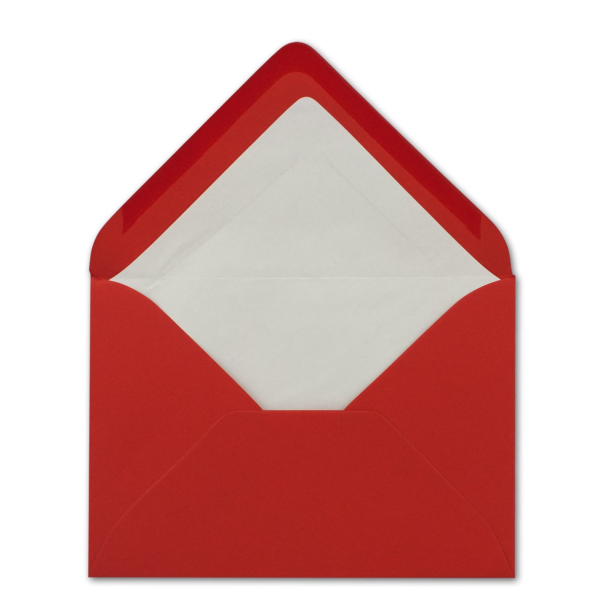 600 DIN B6 koperty czerwone z białą jedwabną podszewką - 12,5 x 17,6 cm - 110 g/m² klejenie na mokro matowe bez okienka od firmy Glüxx-Agent