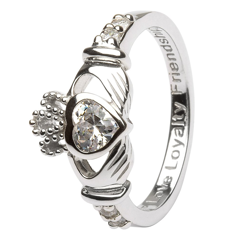 Claddagh Ring Storeapril Birth Month Silver Claddagh Ring Ls Sl90