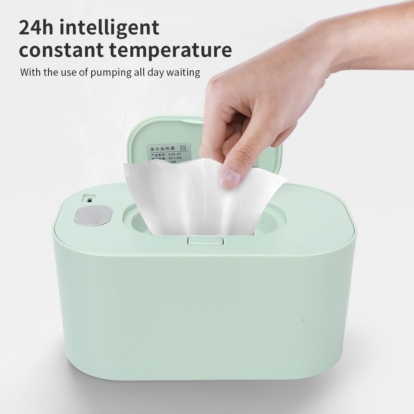 Haofy Chauffe-lingettes Humides, Chauffe-lingettes Humides Portables à Température Constante ABS pour Garder hydraté pour Les Toilettes (Vert)