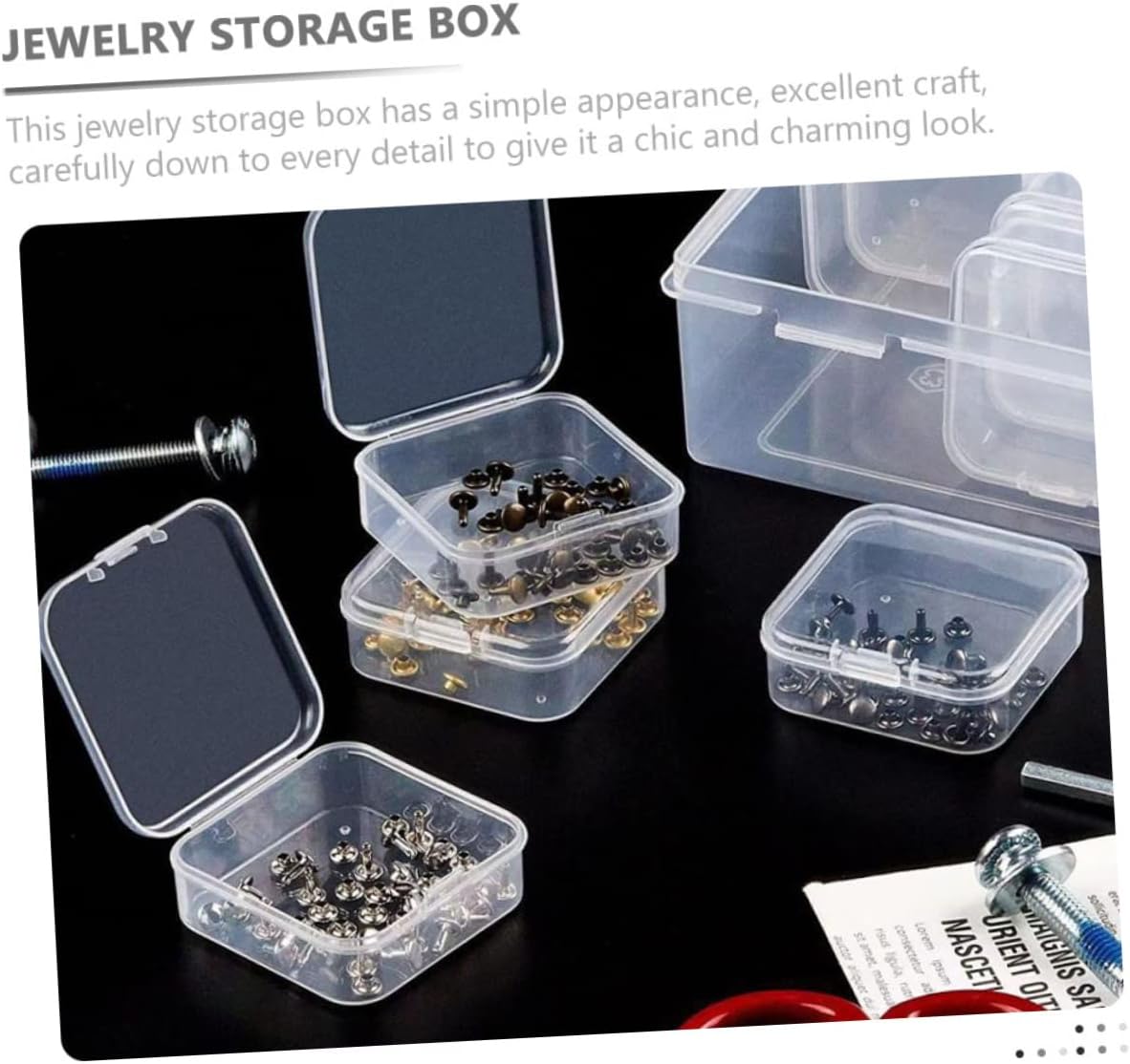 Angoily Plastic Jewelry Organizer Box Lid Multi-Grid Bead Storage Case for Crafting Earring and Necklace Accessories for Jewelry Making Supplies