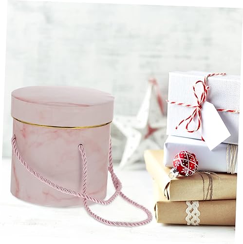 Miniatura 2 de NOLITOY Regalos de novia, 1 caja de regalo, almacenamiento portátil, decorativo, de lujo, vintage, sombrero, tapa de cubo de rosa, bodas, hogar,