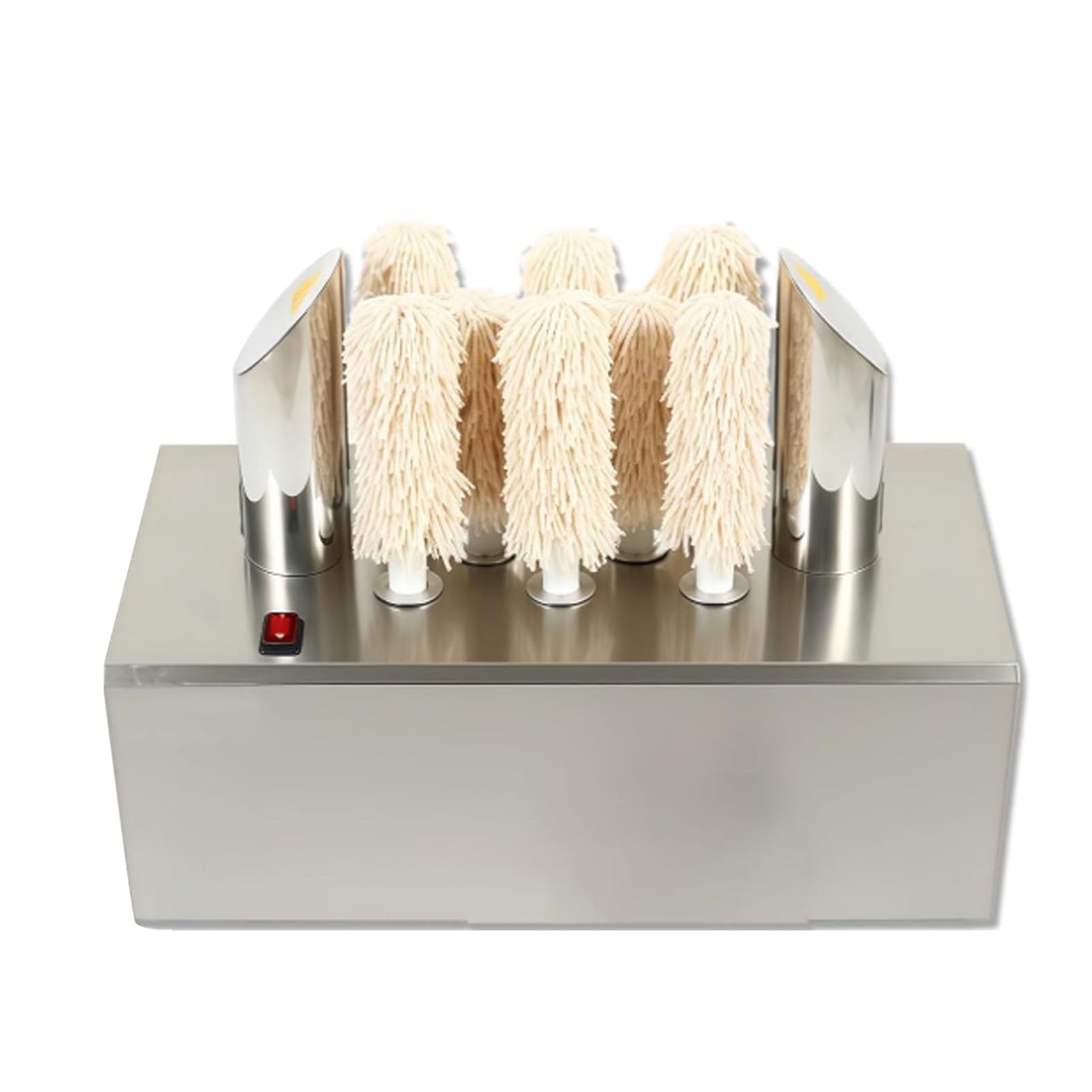 Ofyphth Electric Wine Glass Polisher Stainless Steel Glassware Polisher, with 3/5/8 Polishing Cloths 330/550/660 Cups/Hour Glass Polishing Machine, for Lobby Lounge Bars Kitchen Restaurants. 8Head
